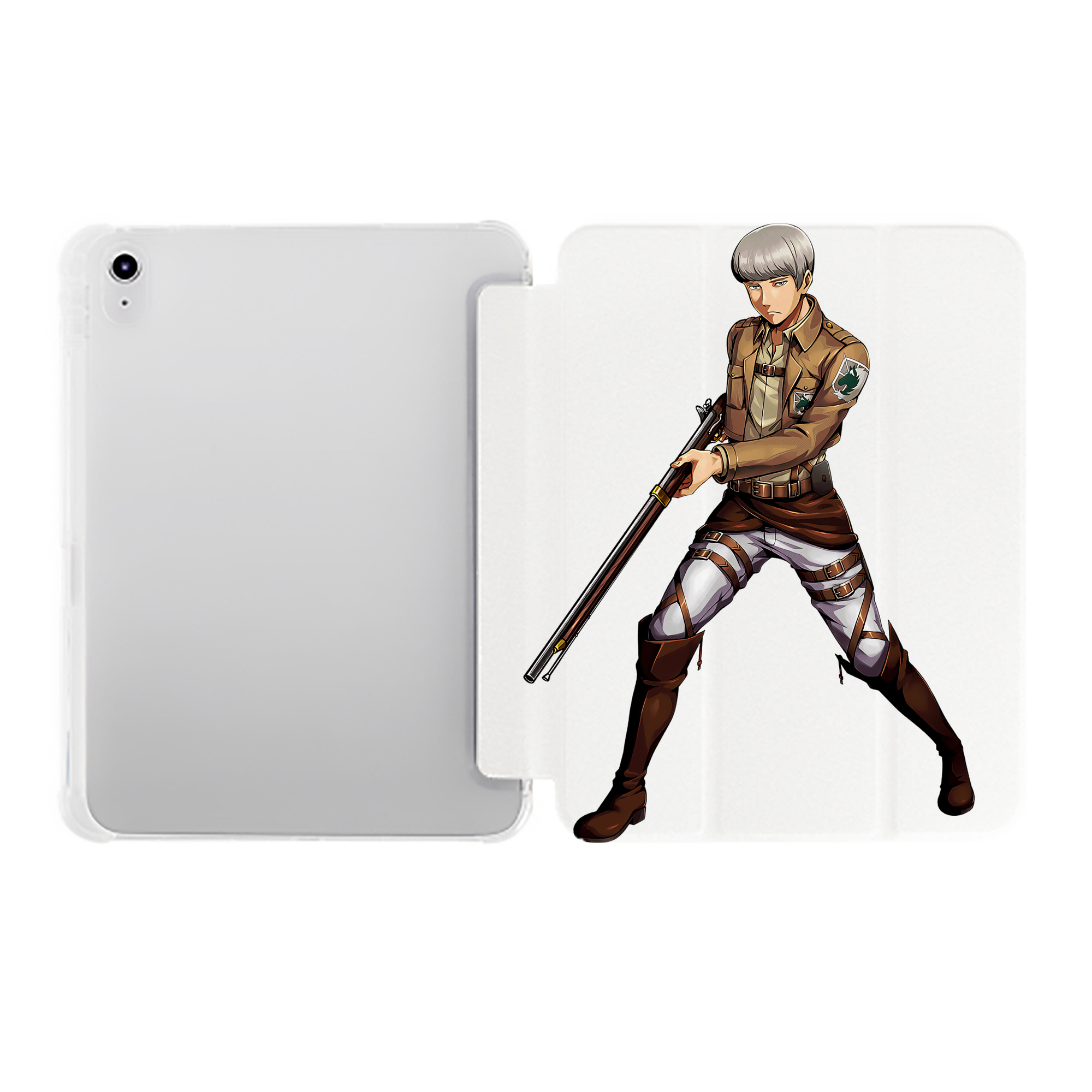 （画像用） 進撃の巨人 Attack on Titan IPad ケース ペン収納付き 三つ折りスタンド PUレザー×シリコン 対応機種9.5/10.5/10.9インチ